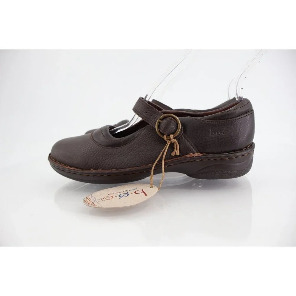 Born Girls Mary Jane Shoe Size 5 Brown Leather Flat Opanka Comfy Casual